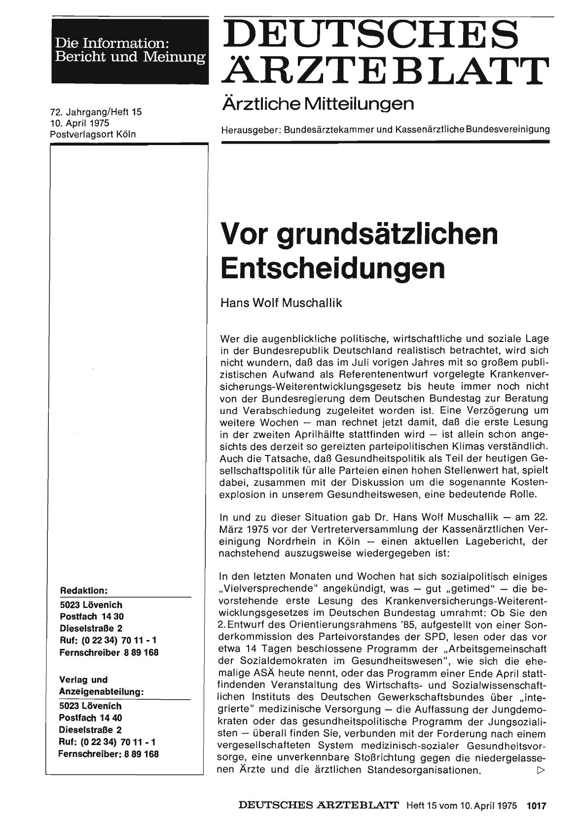 Vorschauseite 1: Vor grundsätzlichen Entscheidungen (Teil 1)