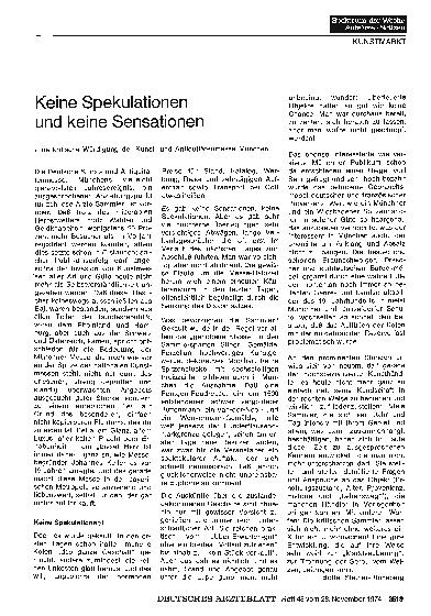 Vorschauseite 1: Keine Spekulationen und keine Sensationen