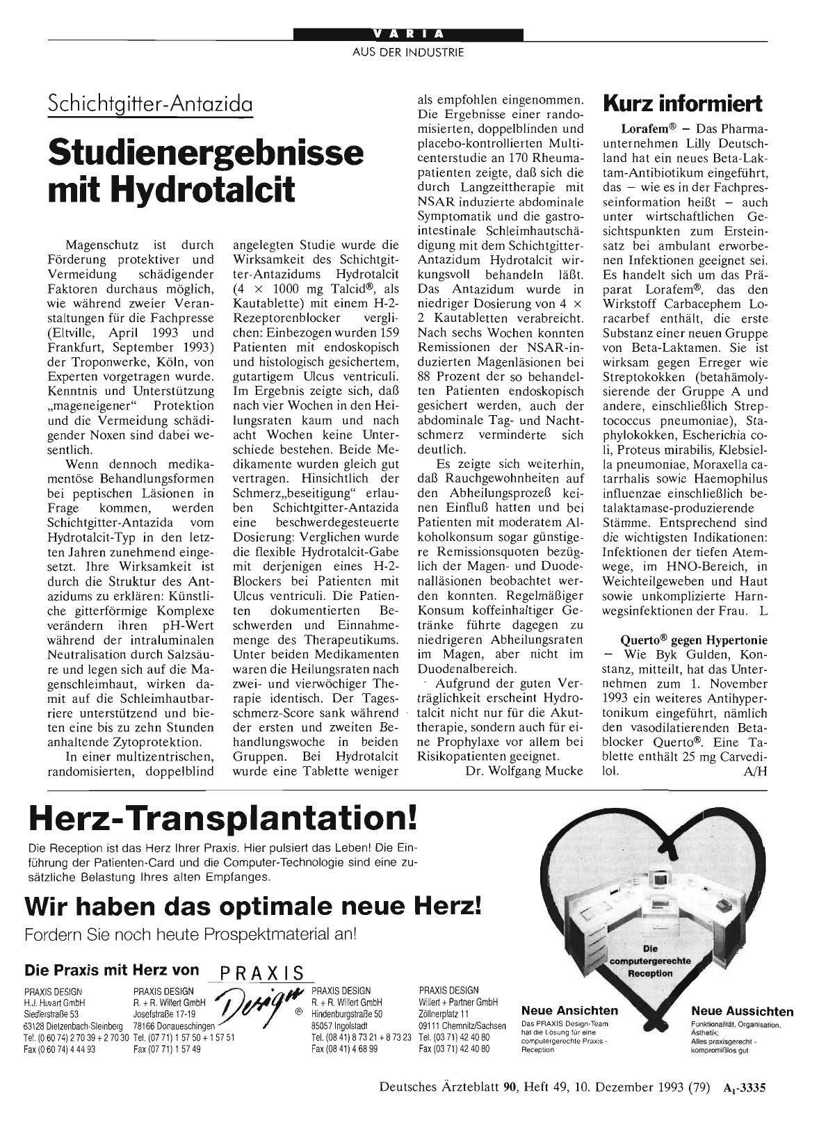 Vorschauseite 1: Schichtgitter-Antazida: Studienergebnisse mit Hydrotalcit