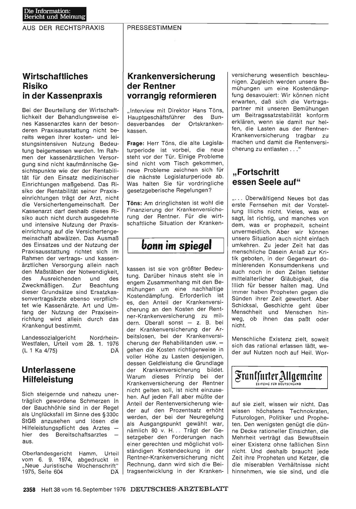 Vorschauseite 1: Krankenversicherung der Rentner vorrangig reformieren