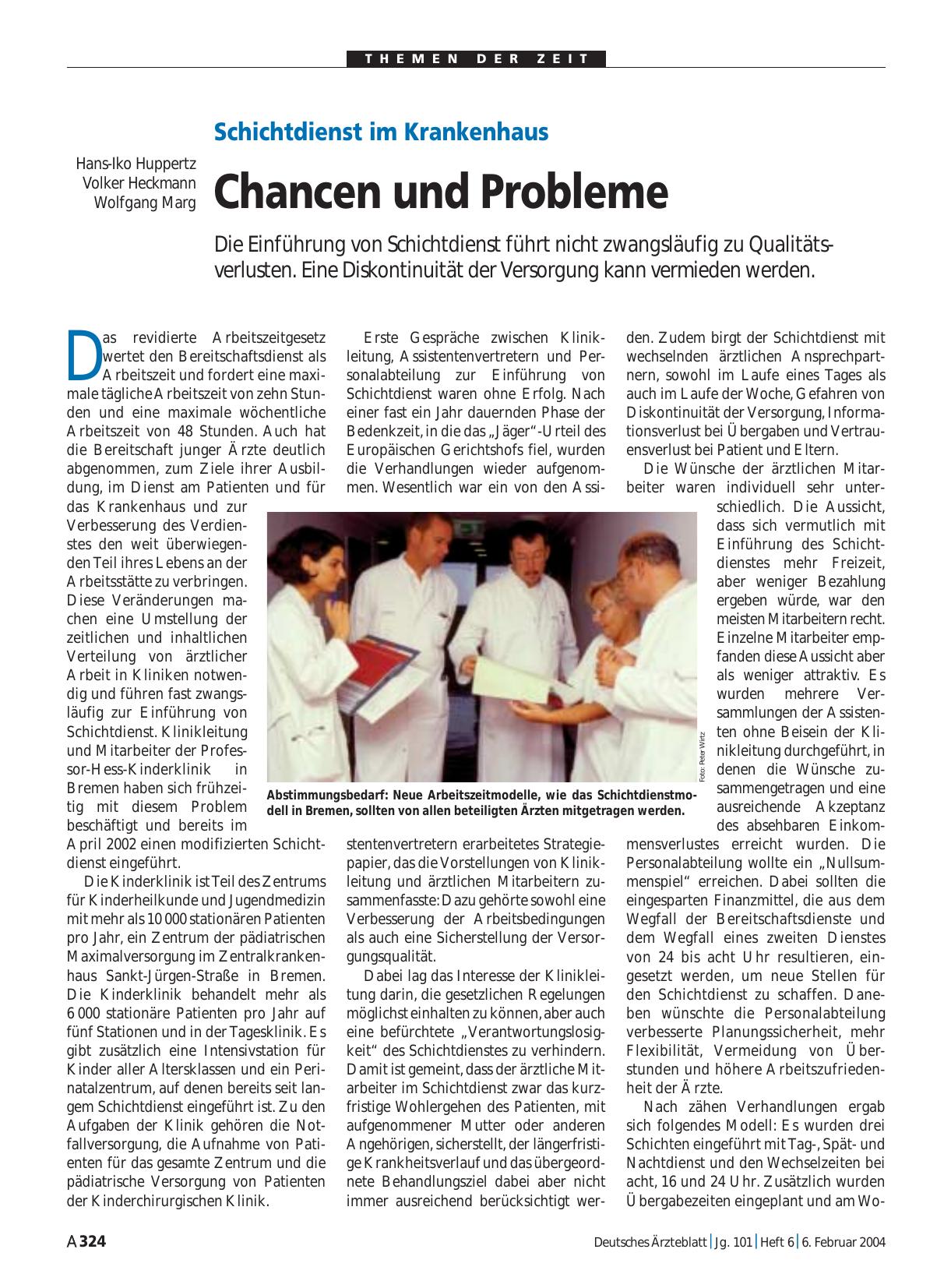 Vorschauseite 1: Schichtdienst im Krankenhaus: Chancen und Probleme