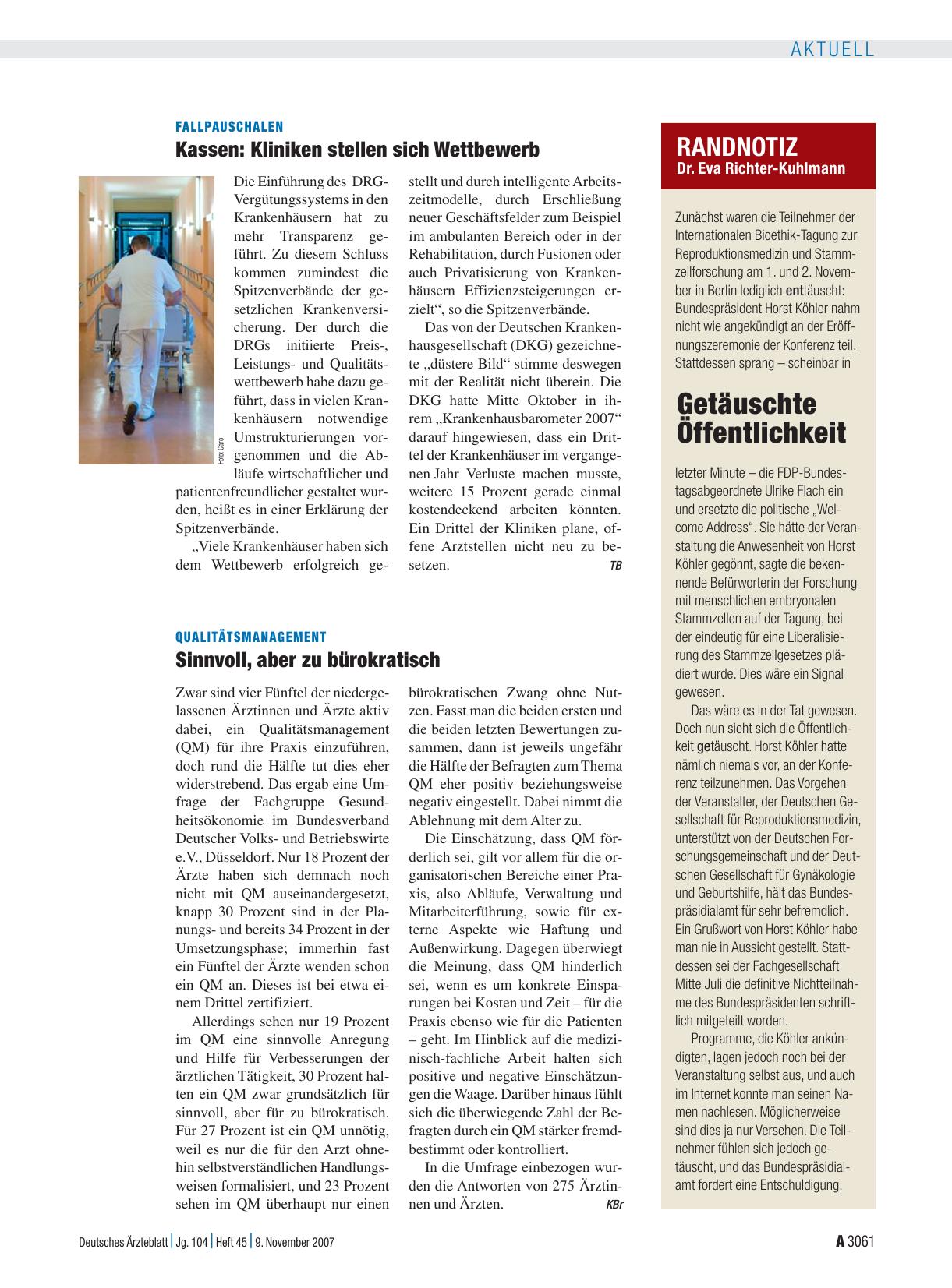 Vorschauseite 1: Qualitätsmanagement: Sinnvoll, aber zu bürokratisch