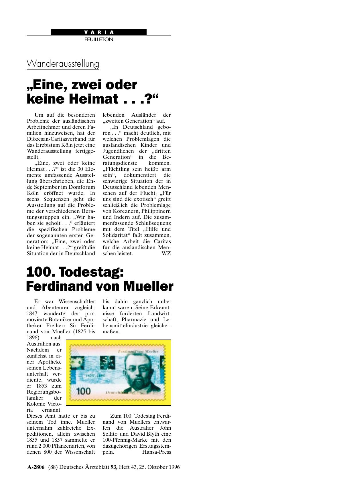 Vorschauseite 1: Wanderausstellung: „Eine, zwei oder keine Heimat. .. ?“