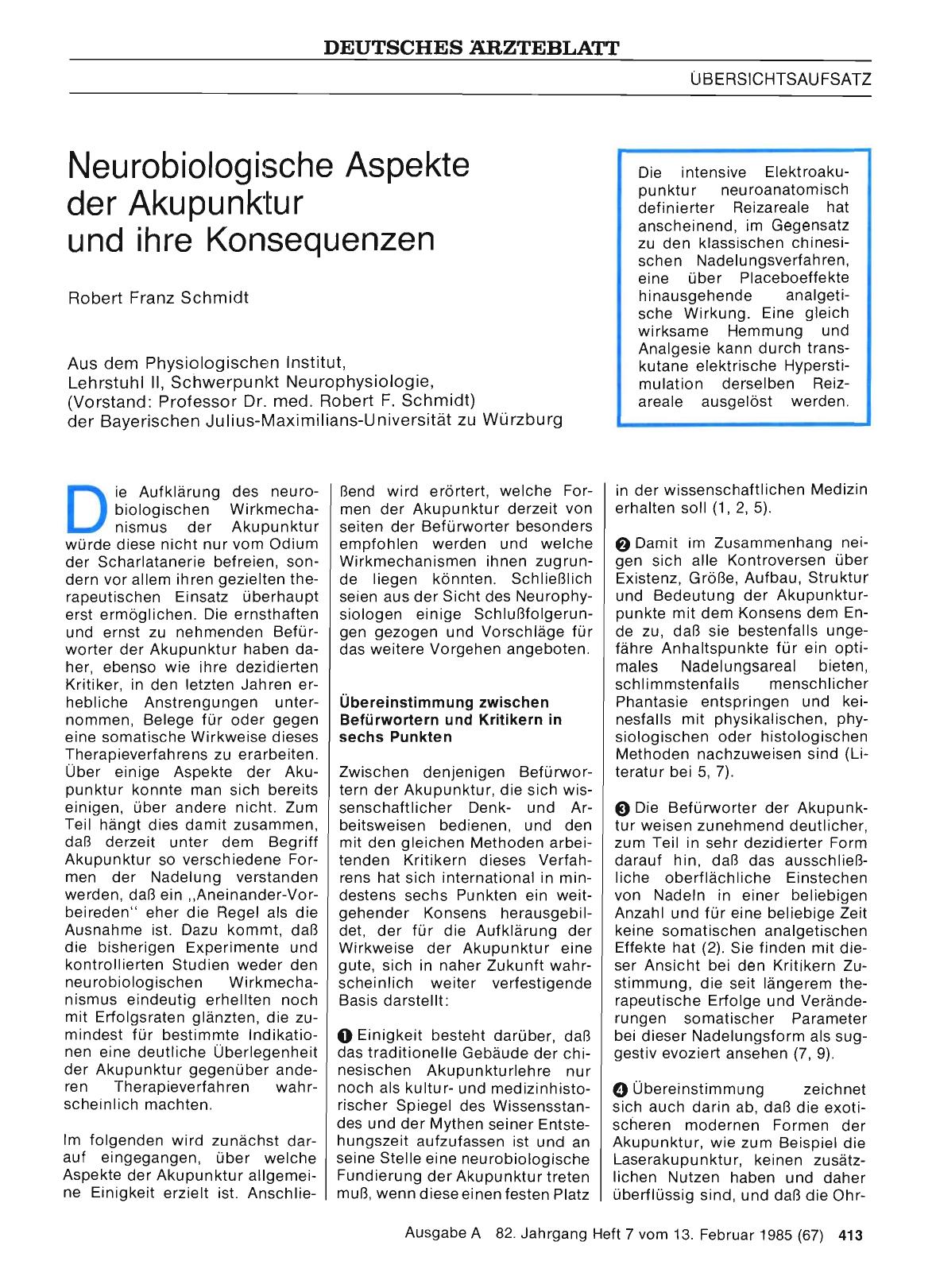 Vorschauseite 1: Neurobiologische Aspekte der Akupunktur und ihre Konsequenzen