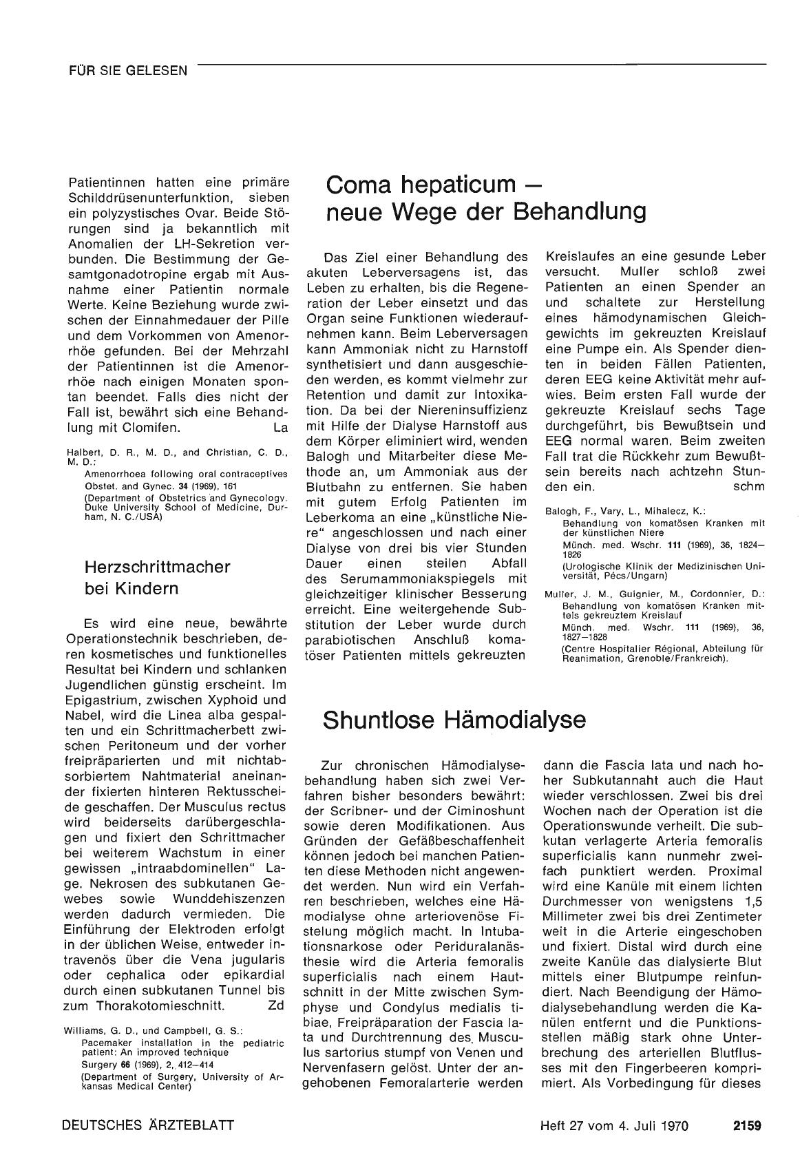 Vorschauseite 1: Coma hepaticum — neue Wege der Behandlung