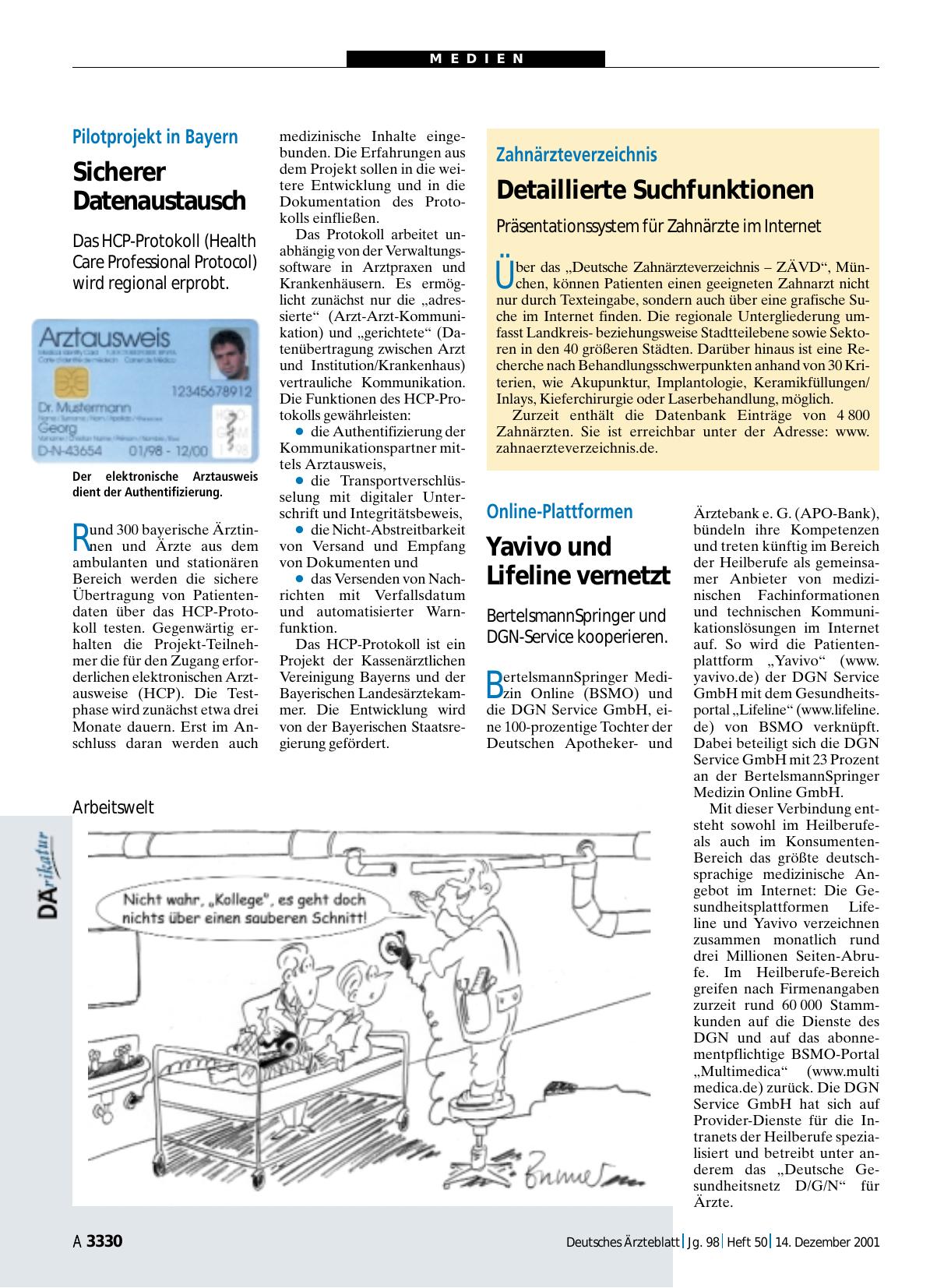 Vorschauseite 1: Zahnärzteverzeichnis: Detaillierte Suchfunktionen