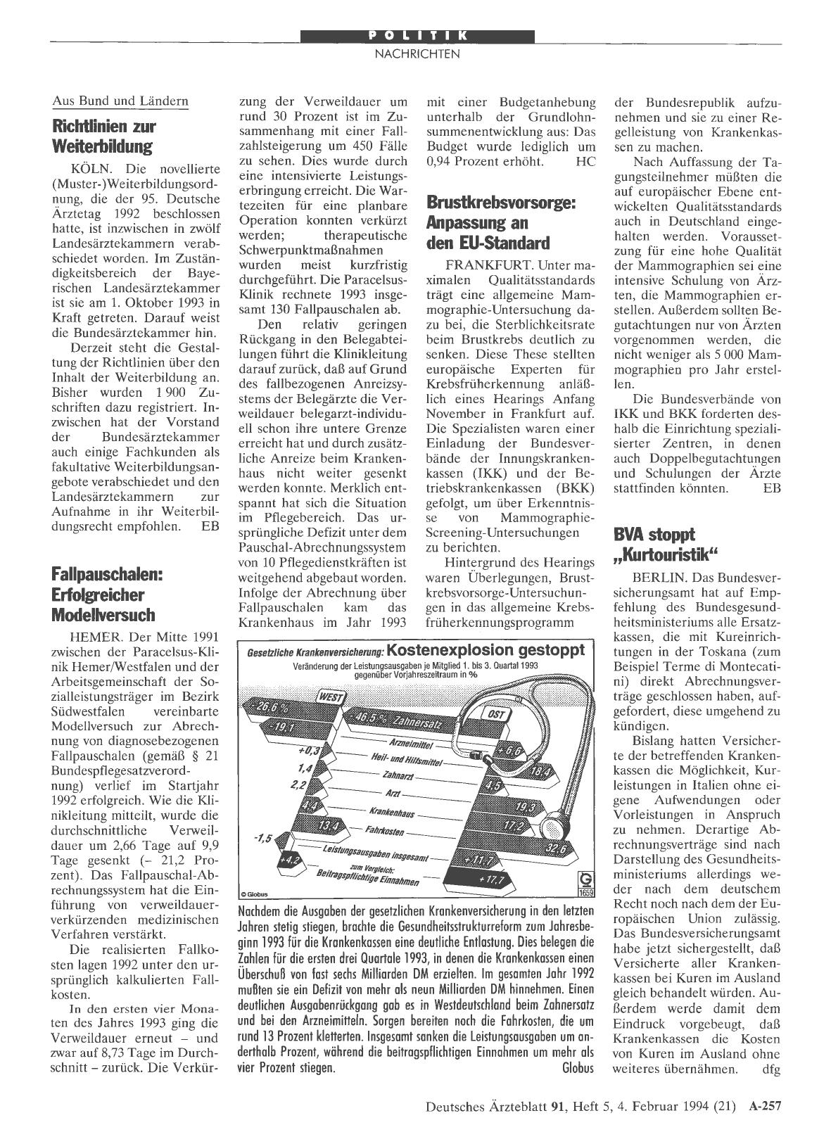 Vorschauseite 1: Brustkrebsvorsorge: Anpassung an den EU-Standard