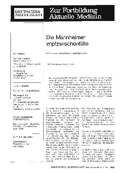 Vorschauseite 1: Die Mannheimer Impfzwischenfälle