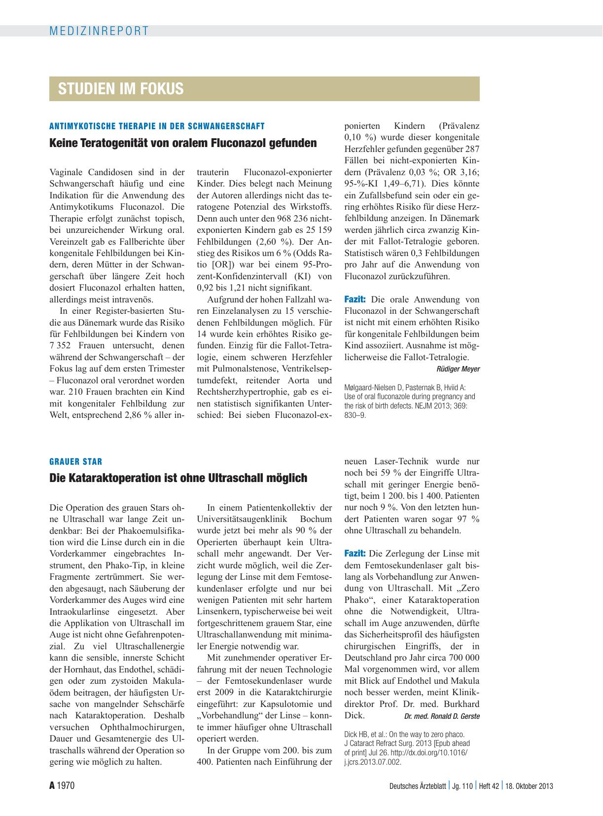 Vorschauseite 1: Antimykotische Therapie in der Schwangerschaft: Keine Teratogenität von oralem Fluconazol gefunden