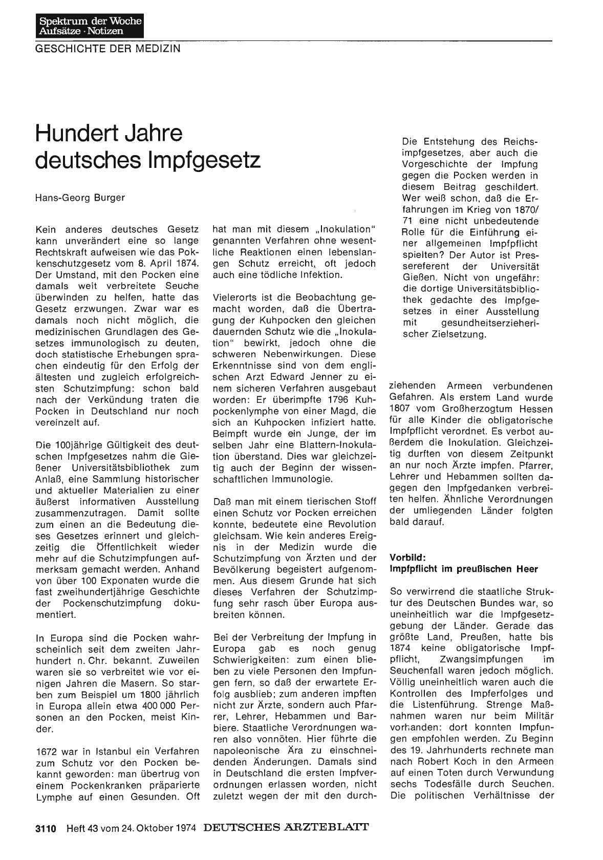 Vorschauseite 1: Hundert Jahre deutsches Impfgesetz
