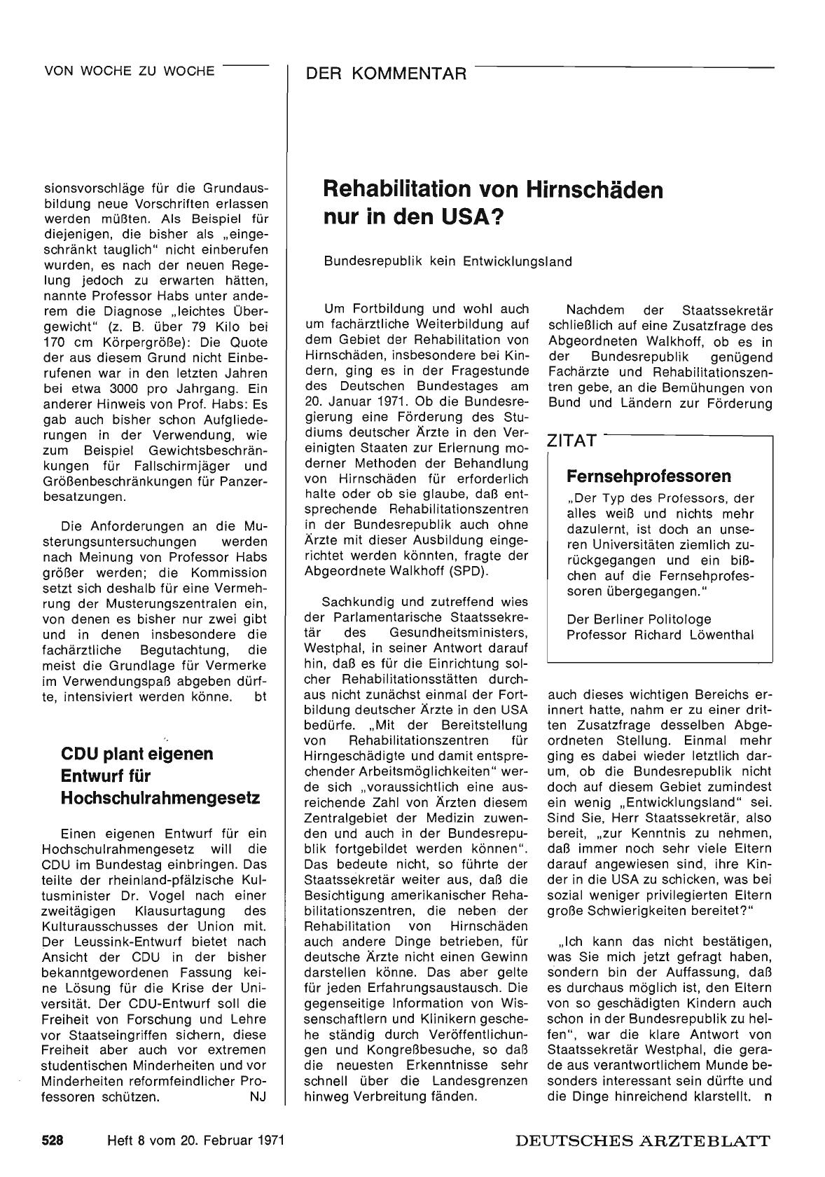 Vorschauseite 1: Rehabilitation von Hirnschäden nur in den USA?