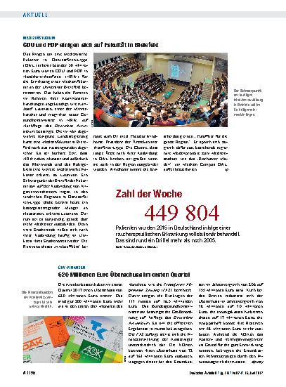 Vorschauseite 1: Medizinstudium: CDU und FDP einigen sich auf Fakultät in Bielefeld