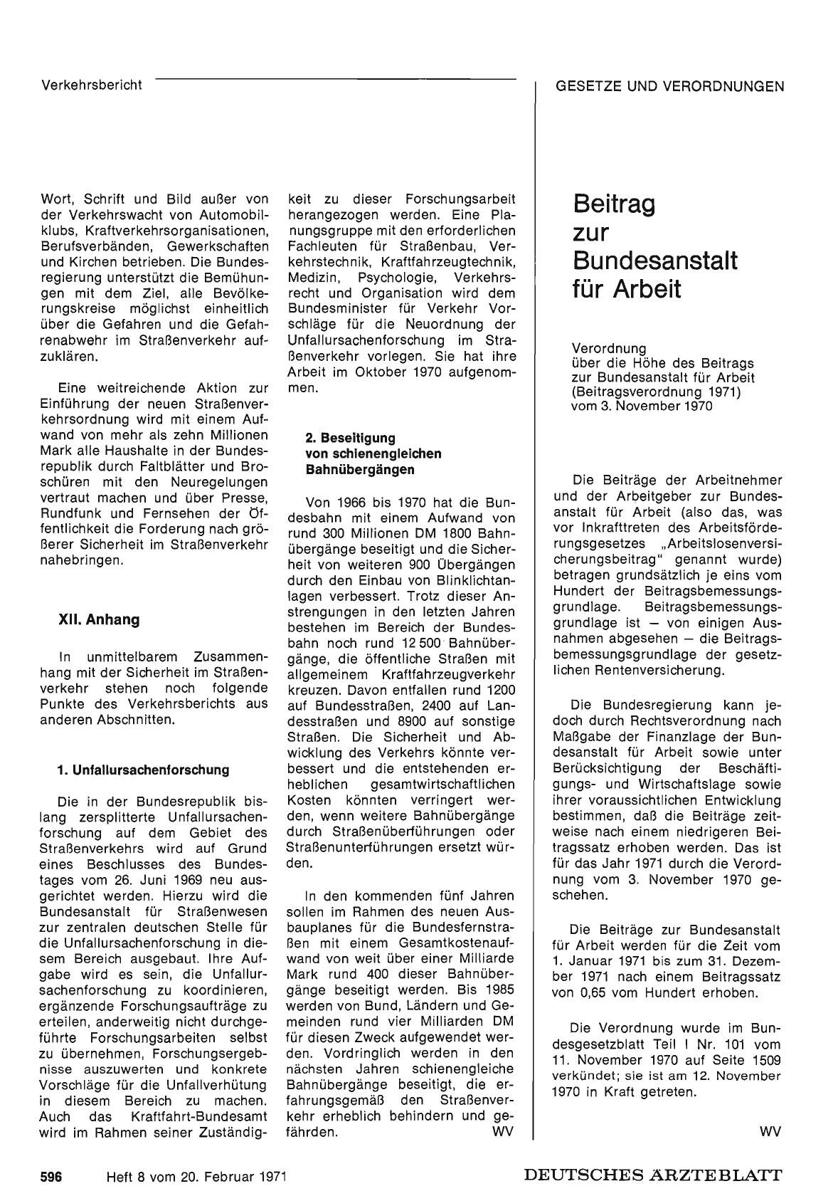 Vorschauseite 1: Beitrag zur Bundesanstalt für Arbeit