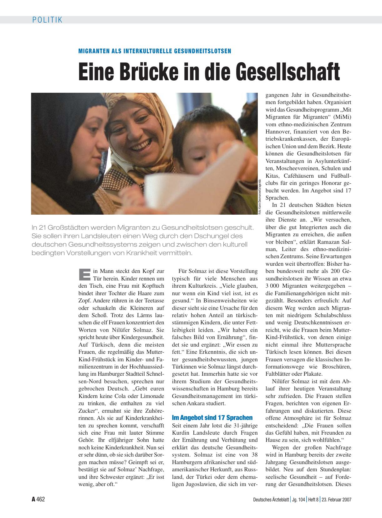 Vorschauseite 1: Migranten als interkulturelle Gesundheitslotsen: Eine Brücke in die Gesellschaft