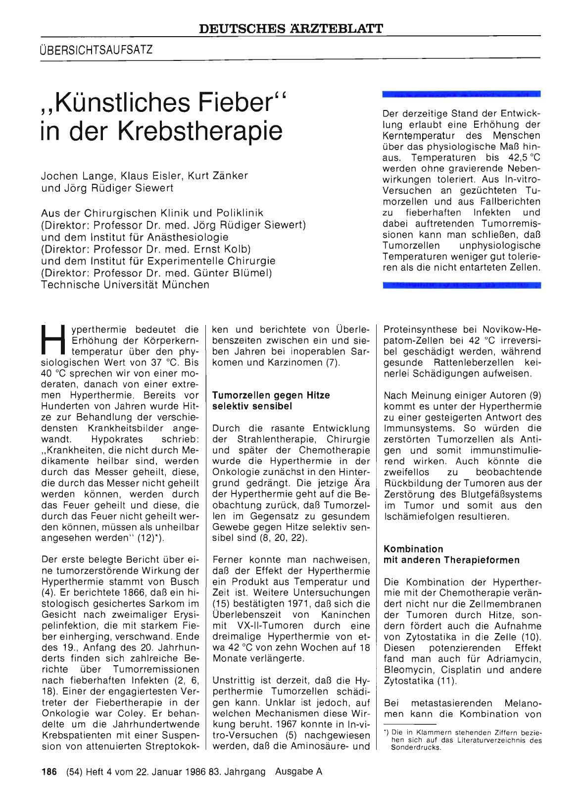 Vorschauseite 1: „Künstliches Fieber“ in der Krebstherapie