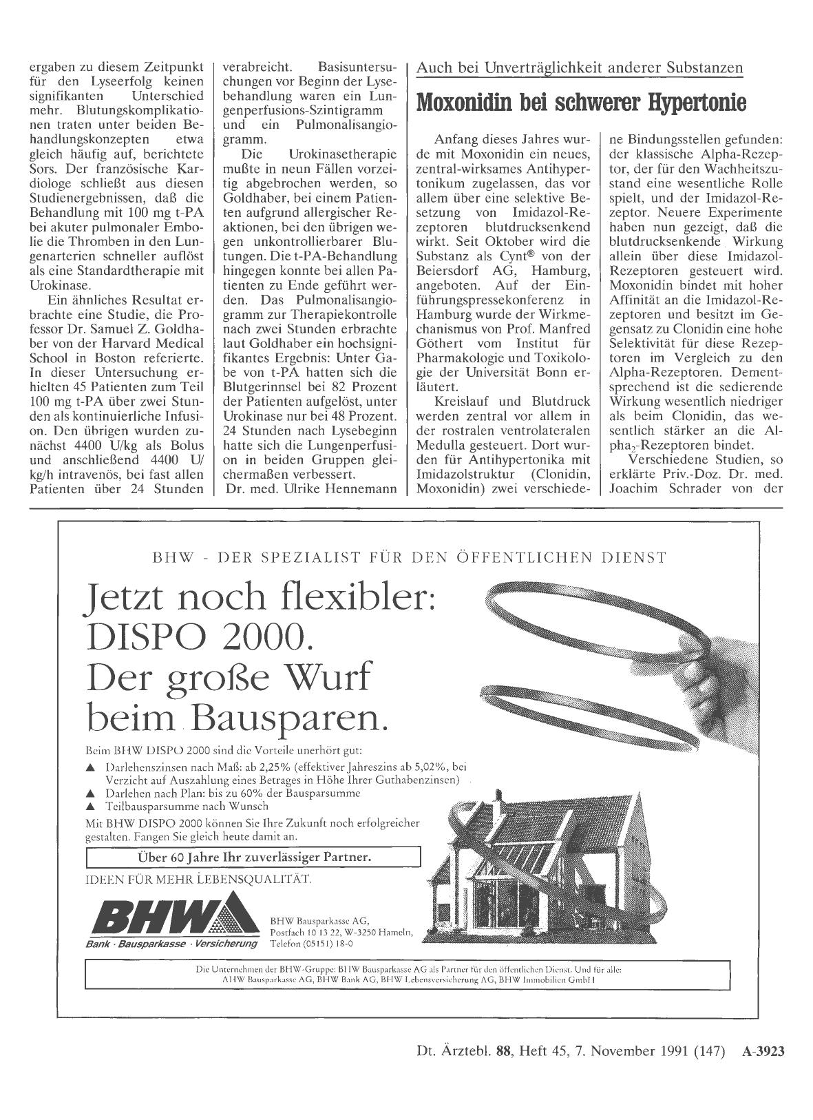 Vorschauseite 1: Auch bei Unverträglichkeit anderer Substanzen: Moxonidin bei schwerer Hypertonie