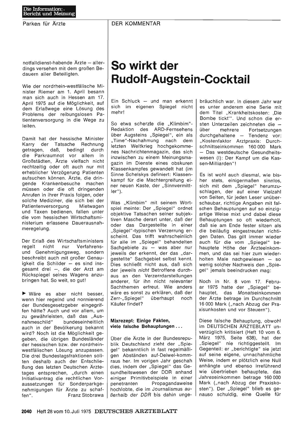 Vorschauseite 1: So wirkt der Rudolf-Augstein-Cocktail