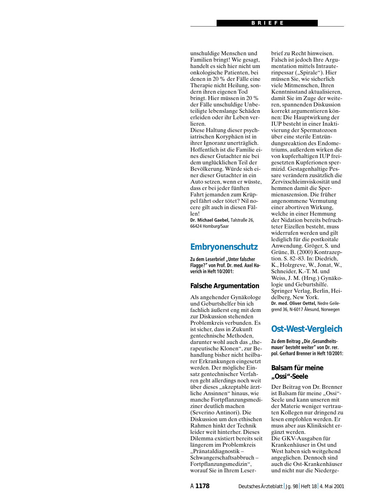 Vorschauseite 1: Embryonenschutz: Falsche Argumentation