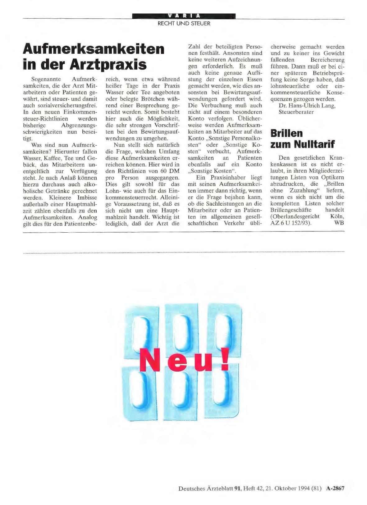Vorschauseite 1: Aufmerksamkeiten in der Arztpraxis