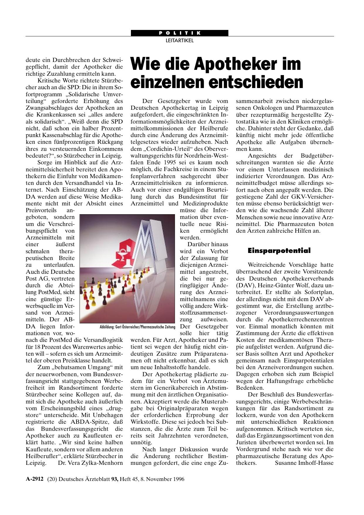 Vorschauseite 1: Wie die Apotheker im einzelnen entschieden