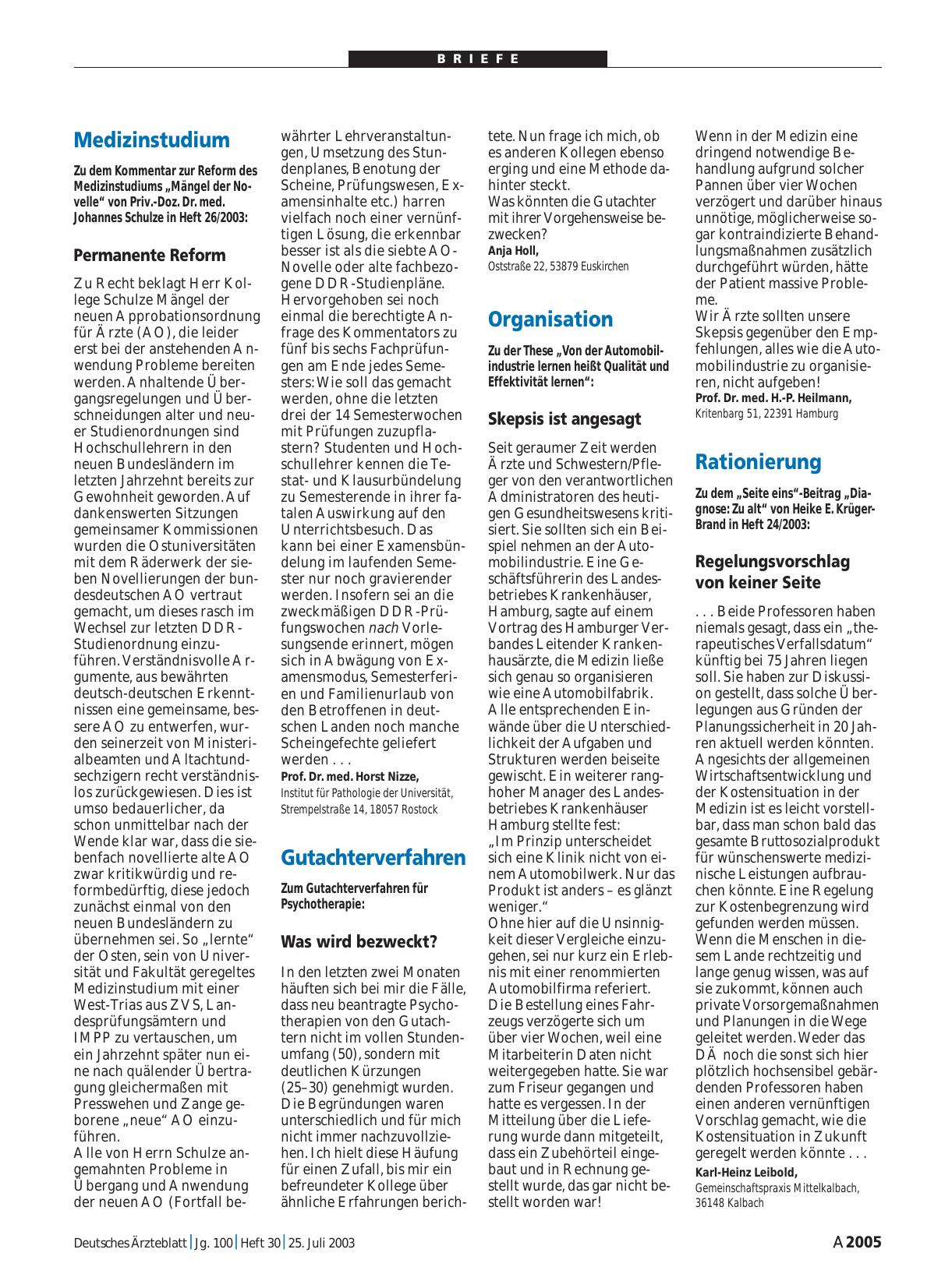 Vorschauseite 1: Rationierung: Regelungsvorschlag von keiner Seite
