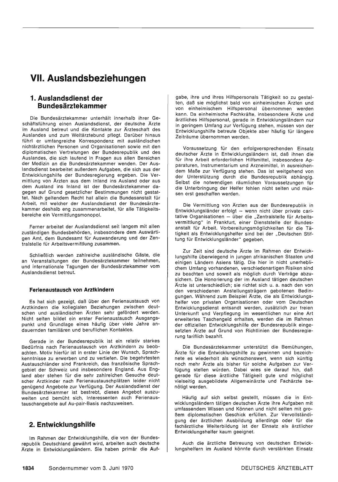 Vorschauseite 1: D. VII. Auslandsbeziehungen