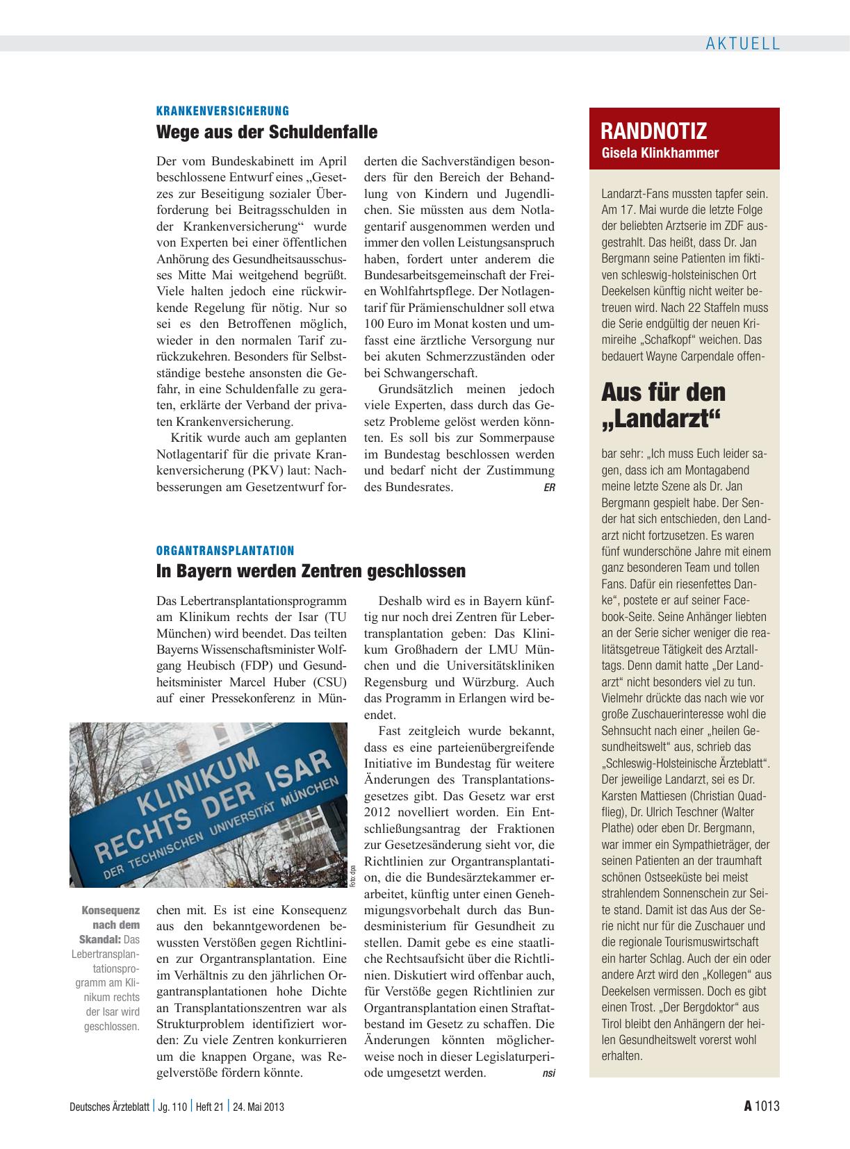 Vorschauseite 1: Organtransplantation: In Bayern werden Zentren geschlossen