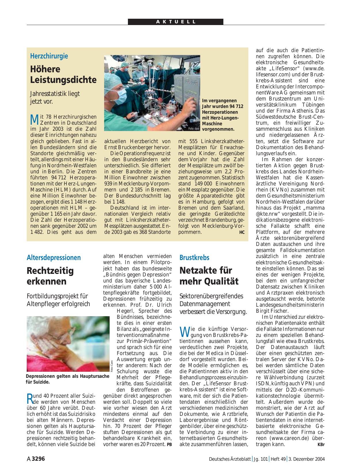 Vorschauseite 1: Altersdepressionen: Rechtzeitig erkennen