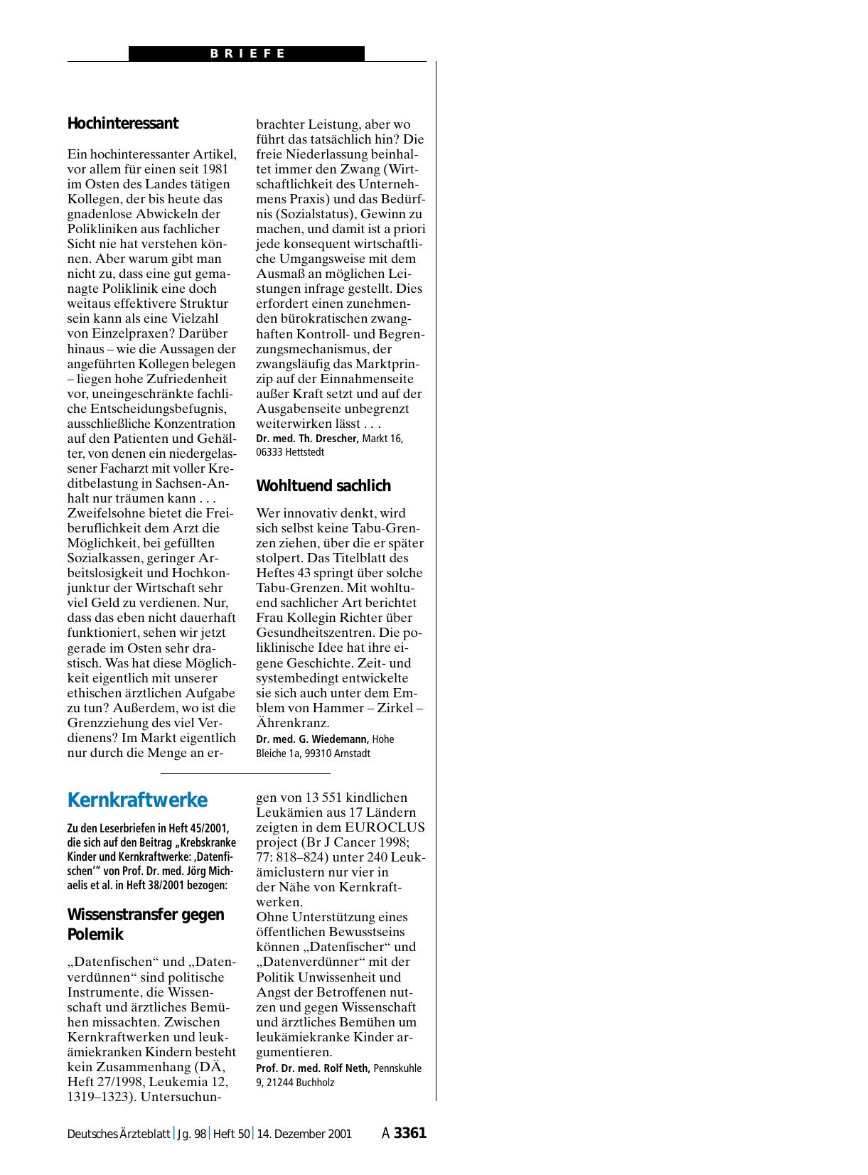 Vorschauseite 1: Gesundheitszentren: Wohltuend sachlich