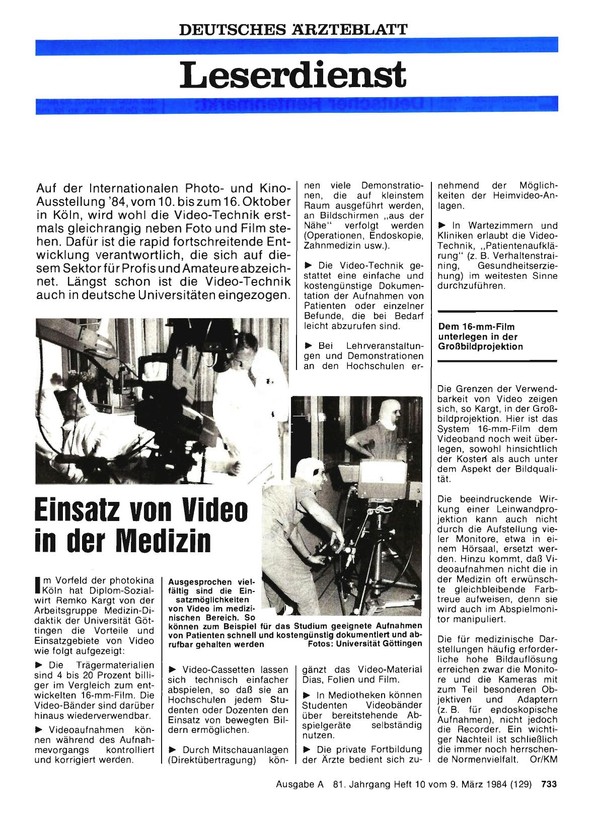 Vorschauseite 1: Einsatz von Video in der Medizin
