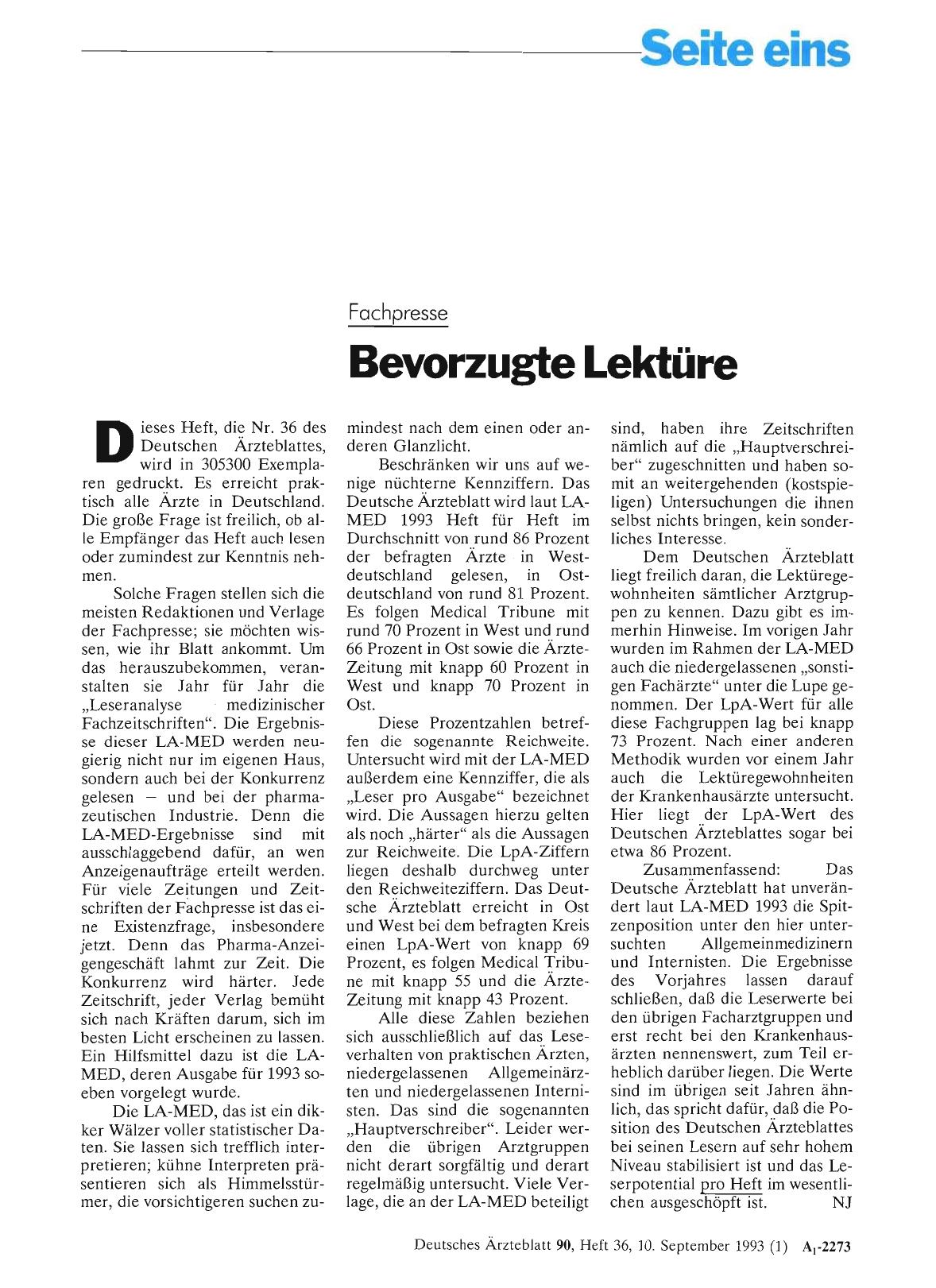 Vorschauseite 1: Fachpresse: Bevorzugte Lektüre