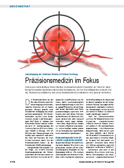 Vorschauseite 1: Jahrestagung der American Society of Clinical Oncology: Präzisionsmedizin im Fokus