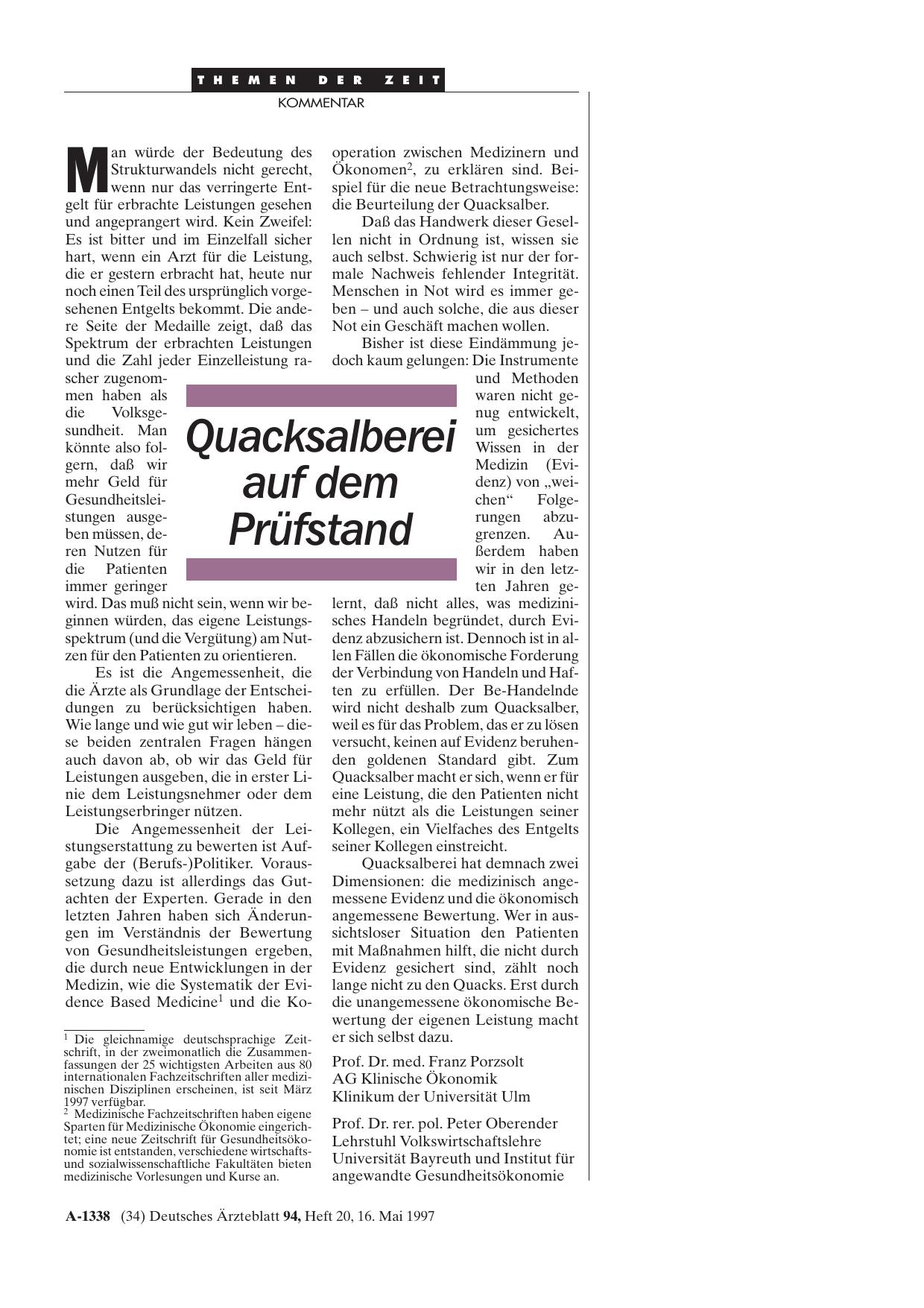 Vorschauseite 1: Quacksalberei auf dem Prüfstand