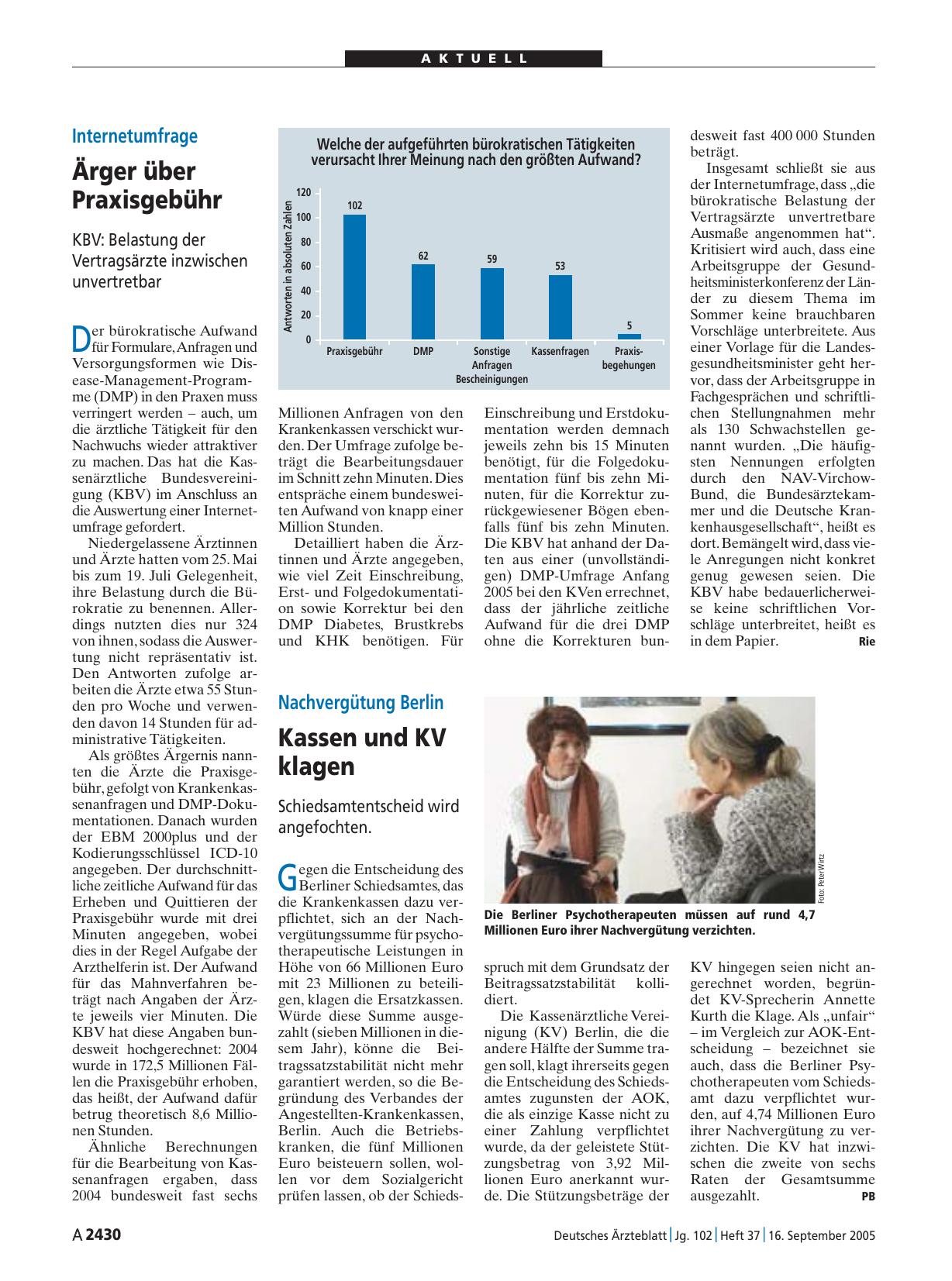 Vorschauseite 1: Nachvergütung Berlin: Kassen und KV klagen