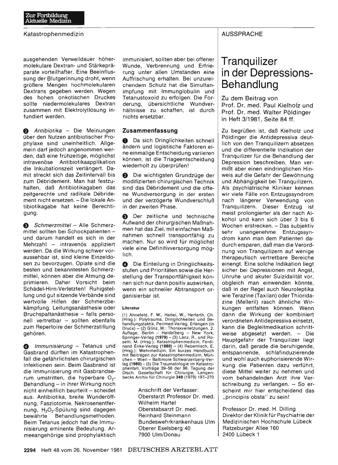 Vorschauseite 1: Tranquilizer in der DepressionsBehandlung