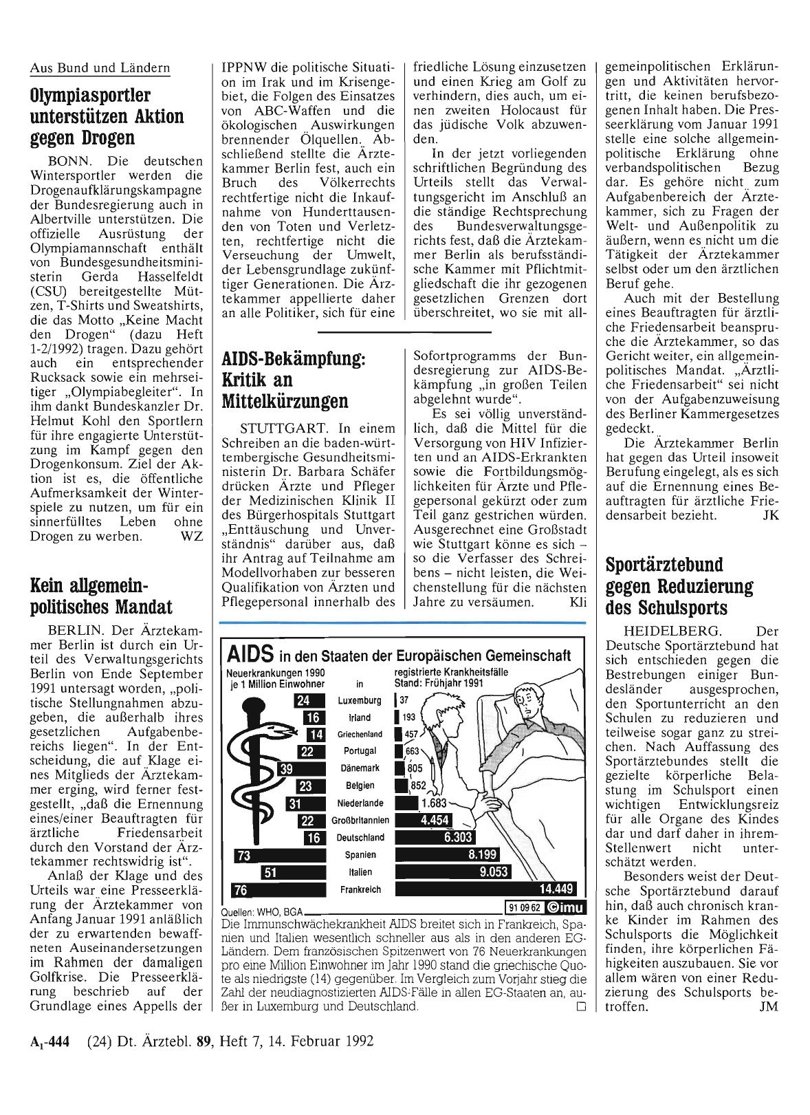 Vorschauseite 1: Olympiasportler unterstützen Aktion gegen Drogen