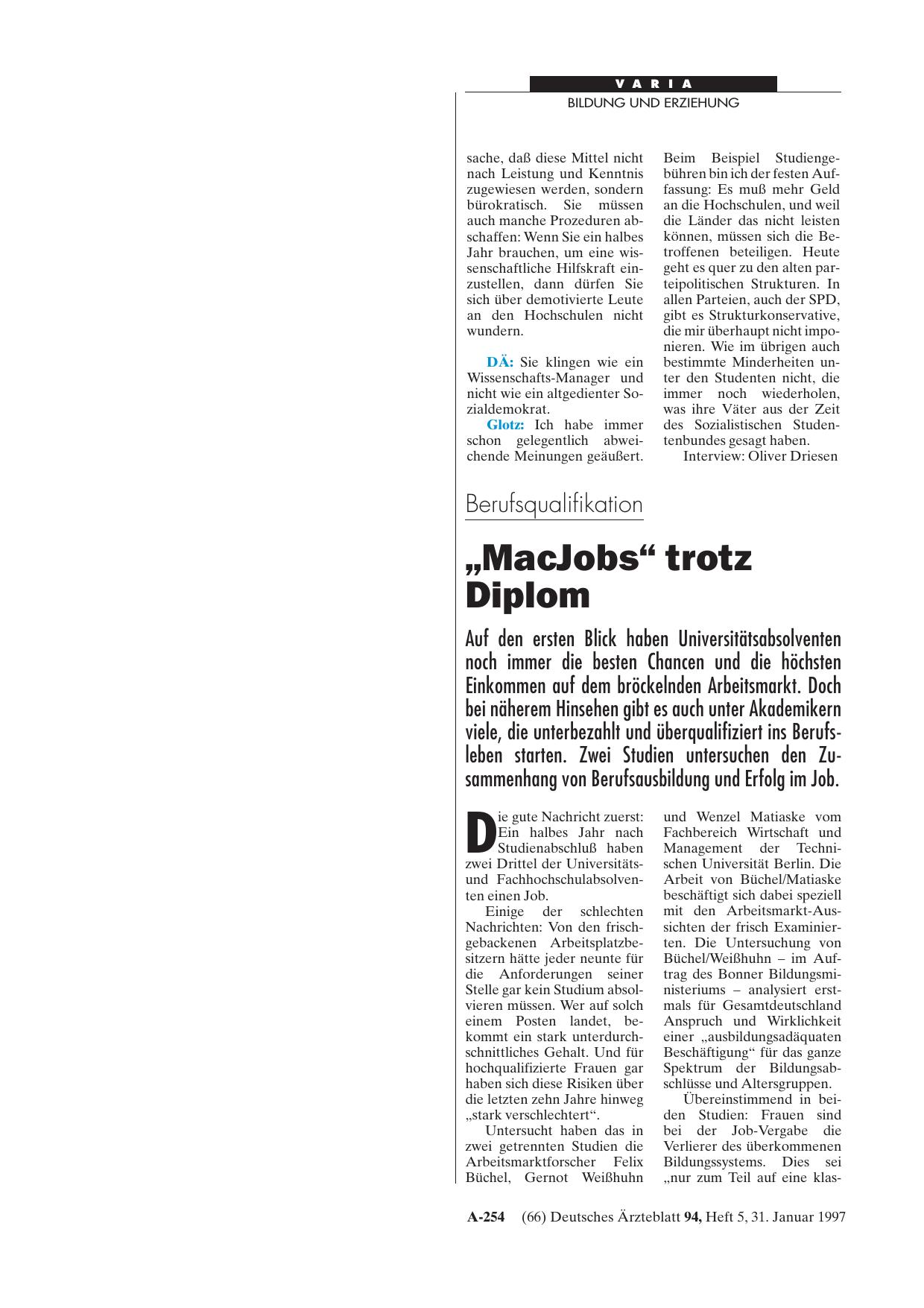 Vorschauseite 1: Berufsqualifikation: „MacJobs“ trotz Diplom
