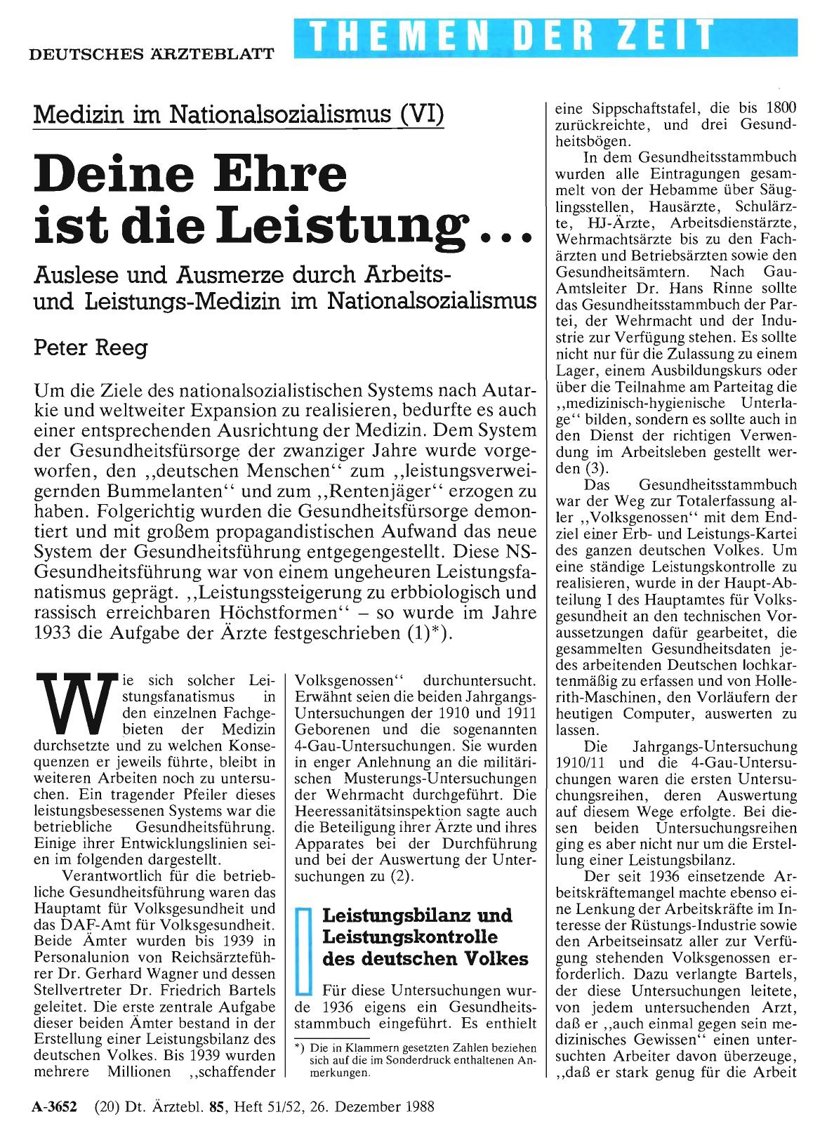 Vorschauseite 1: Medizin im Nationalsozialismus (VI): Deine Ehre ist die Leistung. .. - Auslese und Ausmerze durch Arbeitsund Leistungs-Medizin im Nationalsozialismus