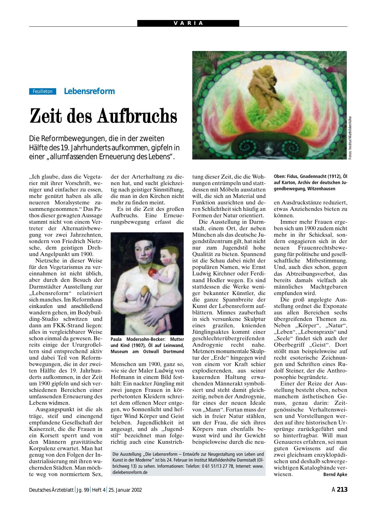 Vorschauseite 1: Lebensreform: Zeit des Aufbruchs