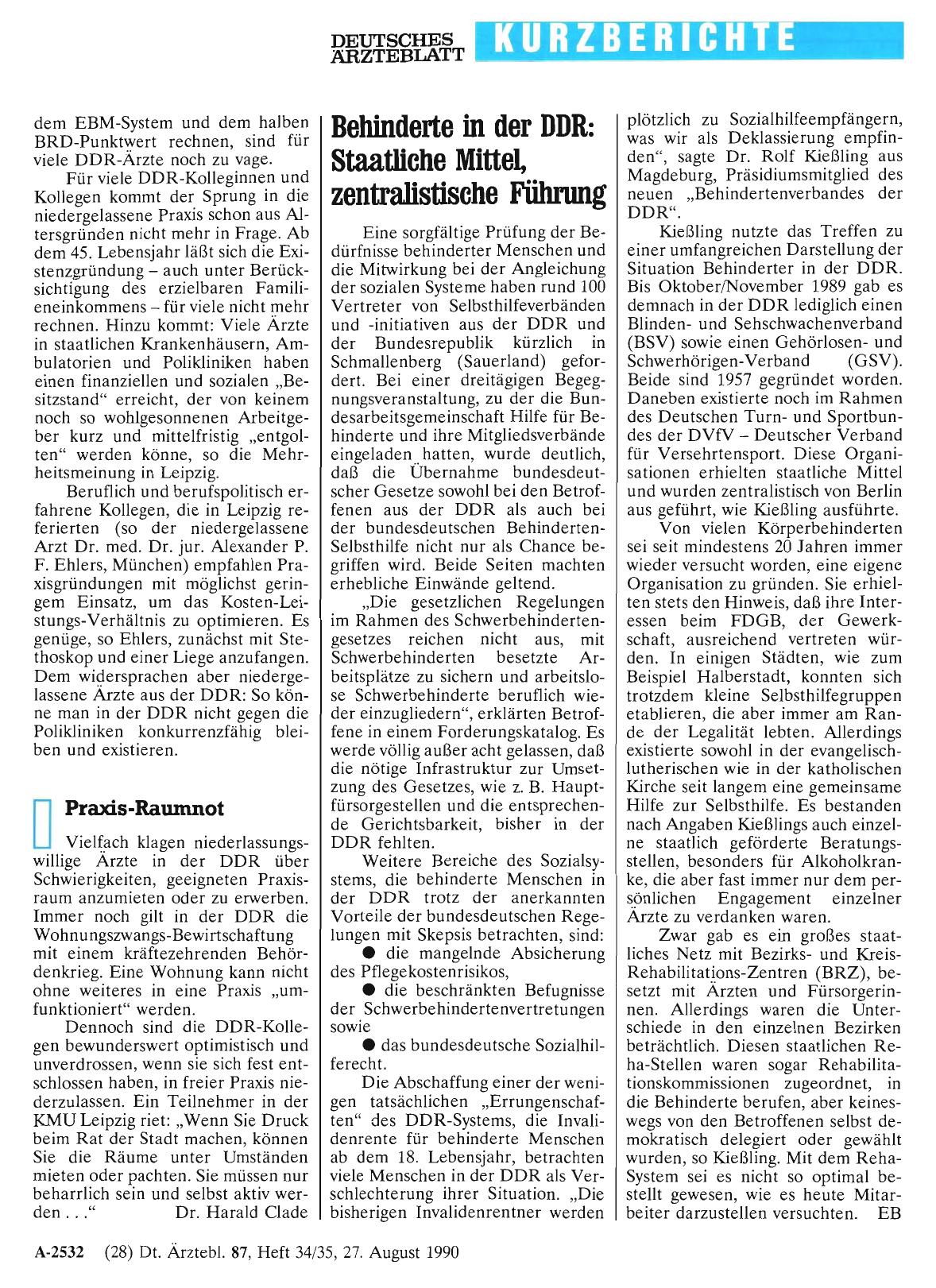 Vorschauseite 1: Behinderte in der DDR: Staatliche Mittel, zentralistische Führung