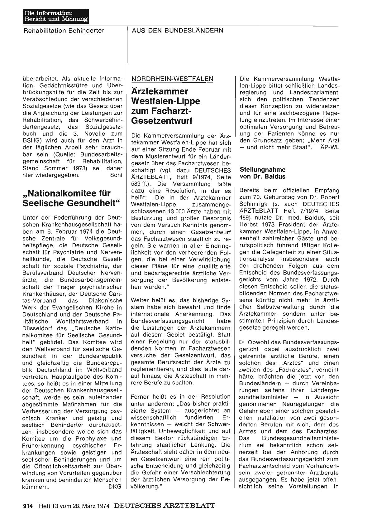 Vorschauseite 1: Nordrhein-Westfalen: Ärztekammer Westfalen-Lippe zum Facharzt-Gesetzentwurf