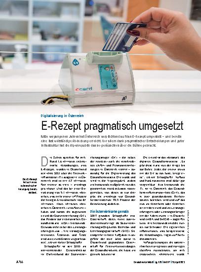 Vorschauseite 1: Digitalisierung in Österreich: E-Rezept pragmatisch umgesetzt
