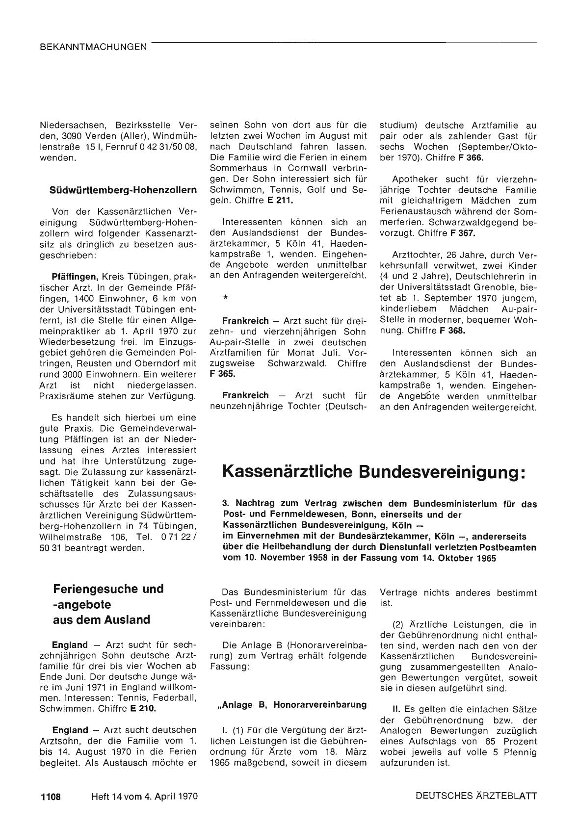 Vorschauseite 1: Feriengesuche und -angebote aus dem Ausland