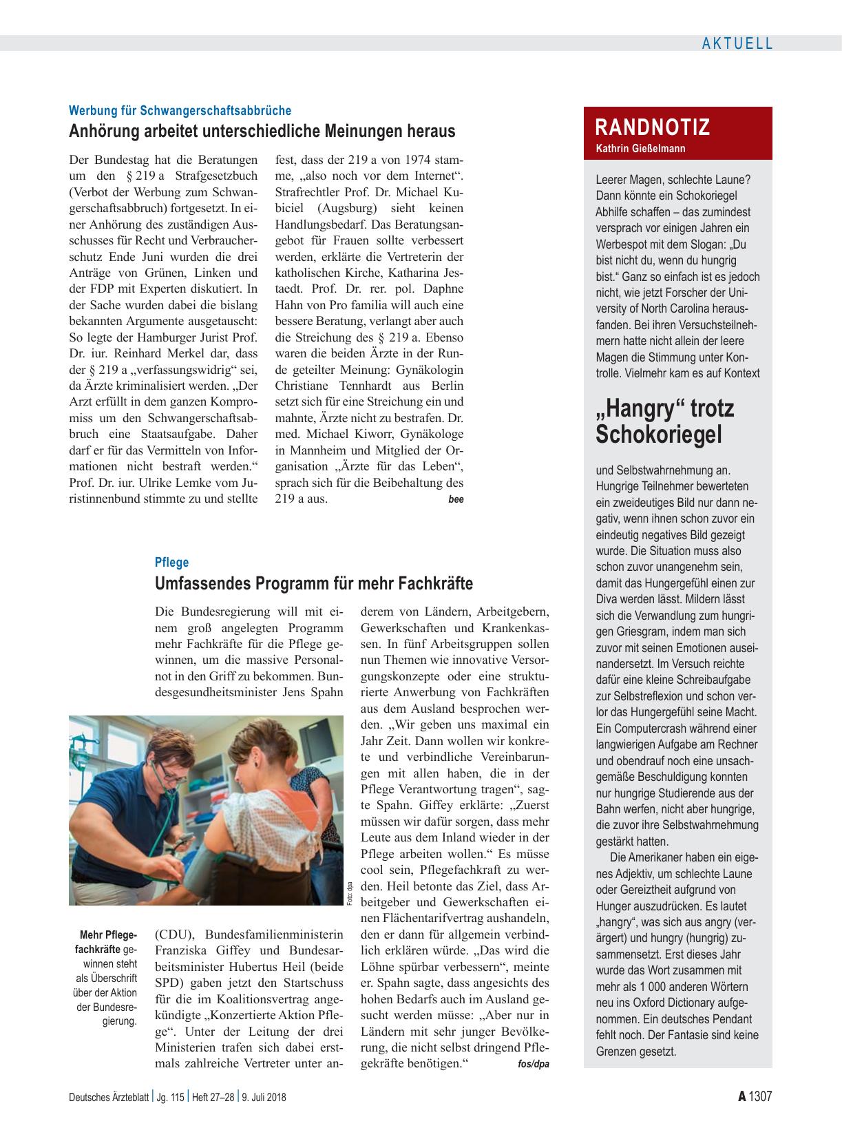 Vorschauseite 1: Werbung für Schwangerschaftsabbrüche: Anhörung arbeitet unterschiedliche Meinungen heraus