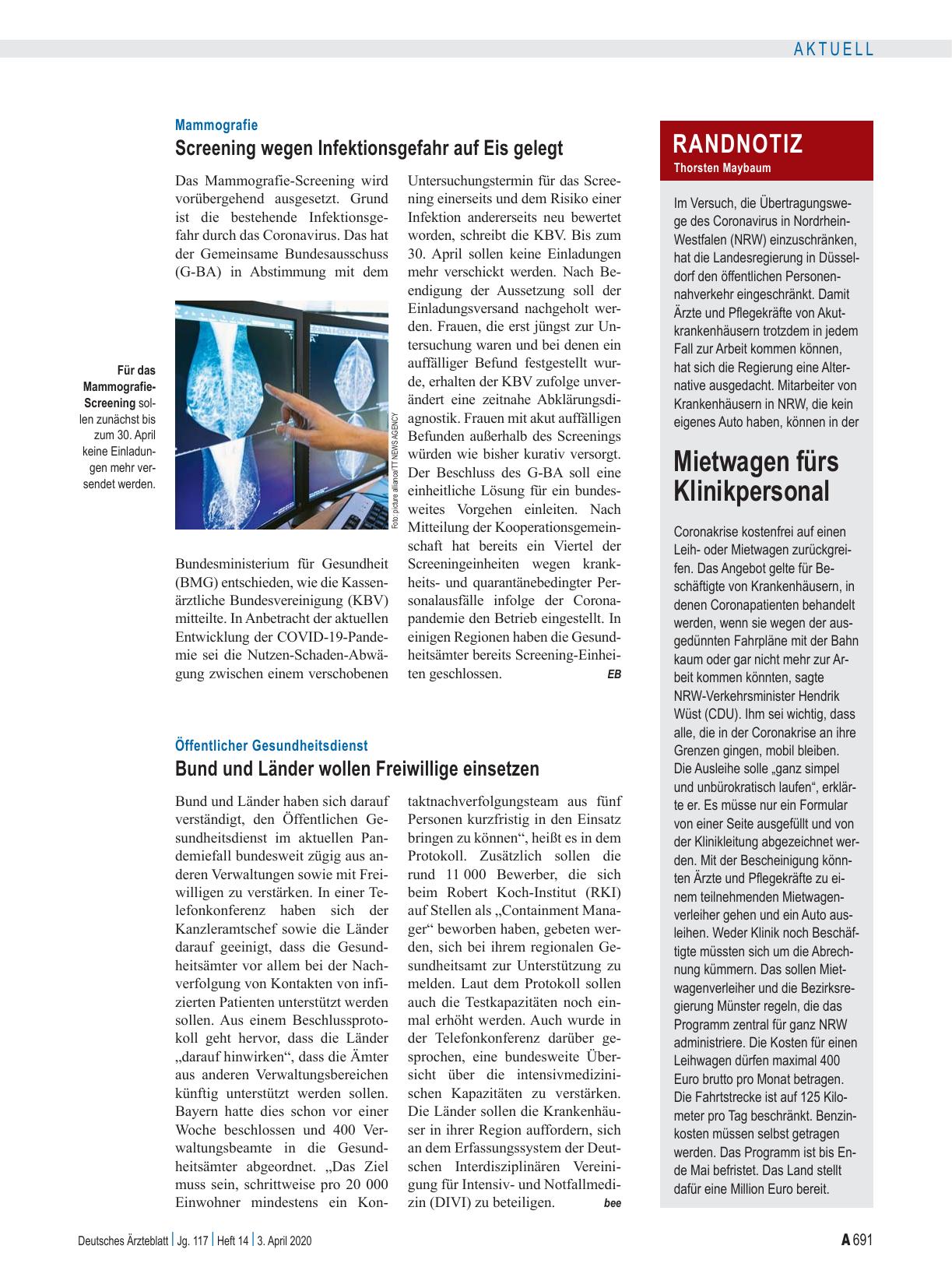Vorschauseite 1: Randnotiz: Mietwagen fürs Klinikpersonal
