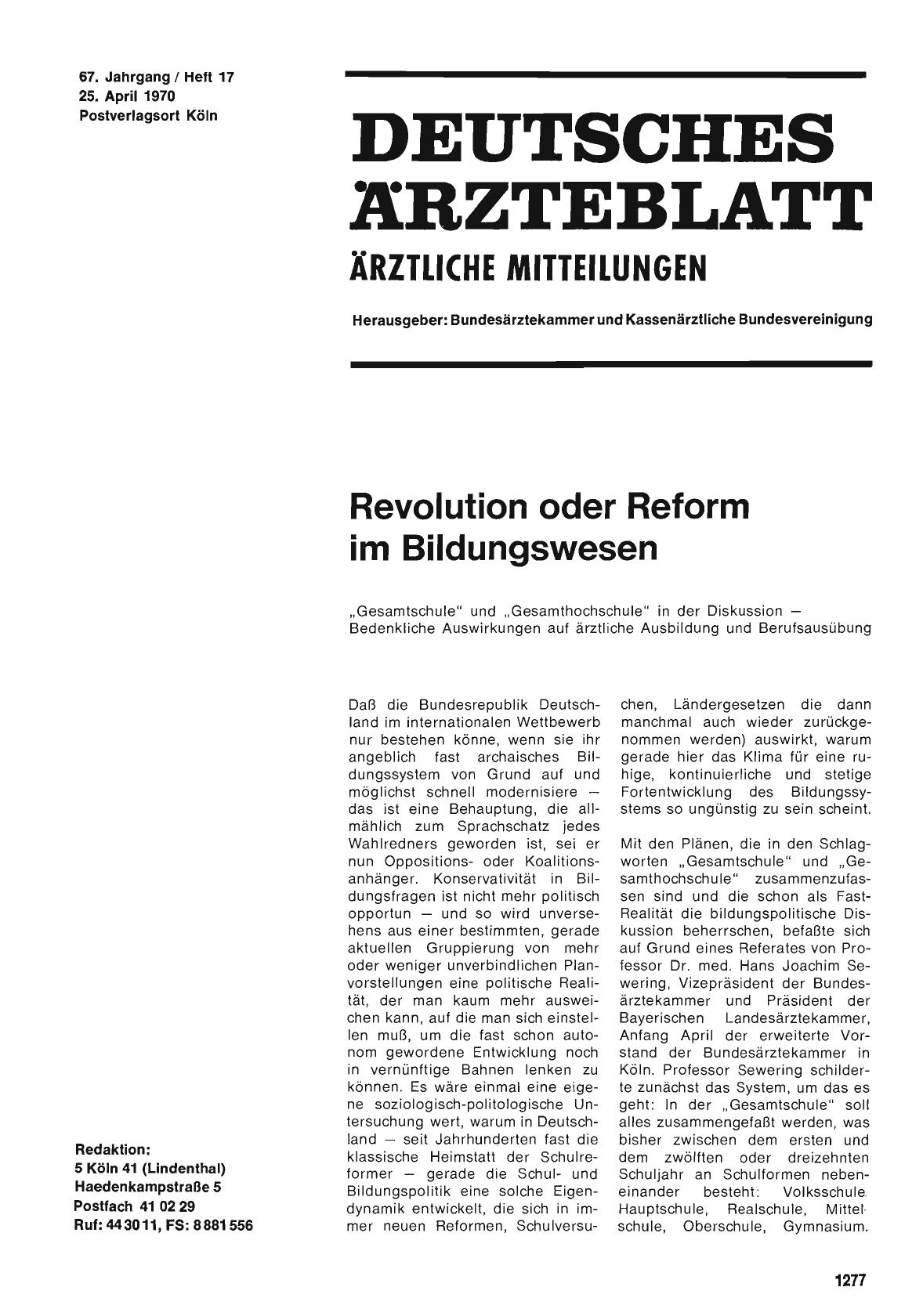 Vorschauseite 1: Revolution oder Reform im Bildungswesen