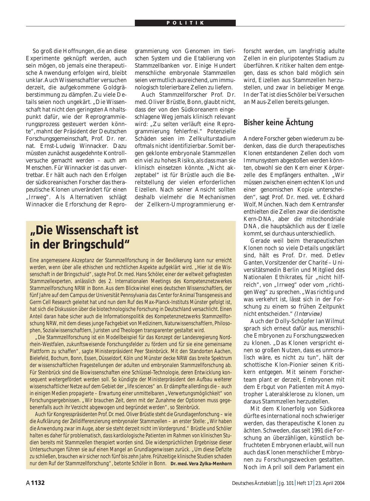 Vorschauseite 1: „Die Wissenschaft ist in der Bringschuld“