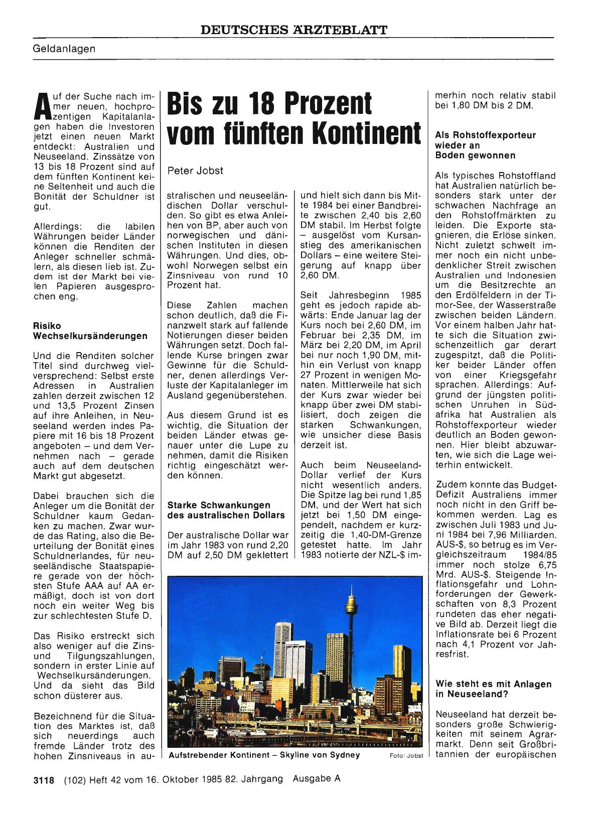 Vorschauseite 1: Bis zu 18 Prozent vom fünften Kontinent