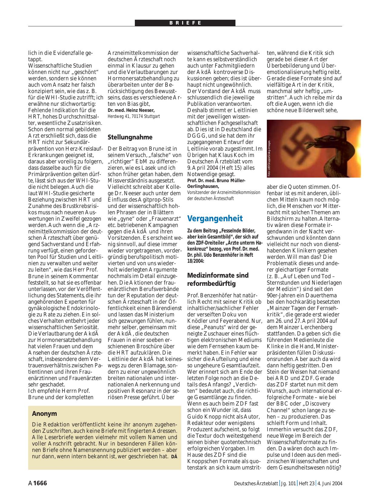 Vorschauseite 1: Medikamente: Stellungnahme
