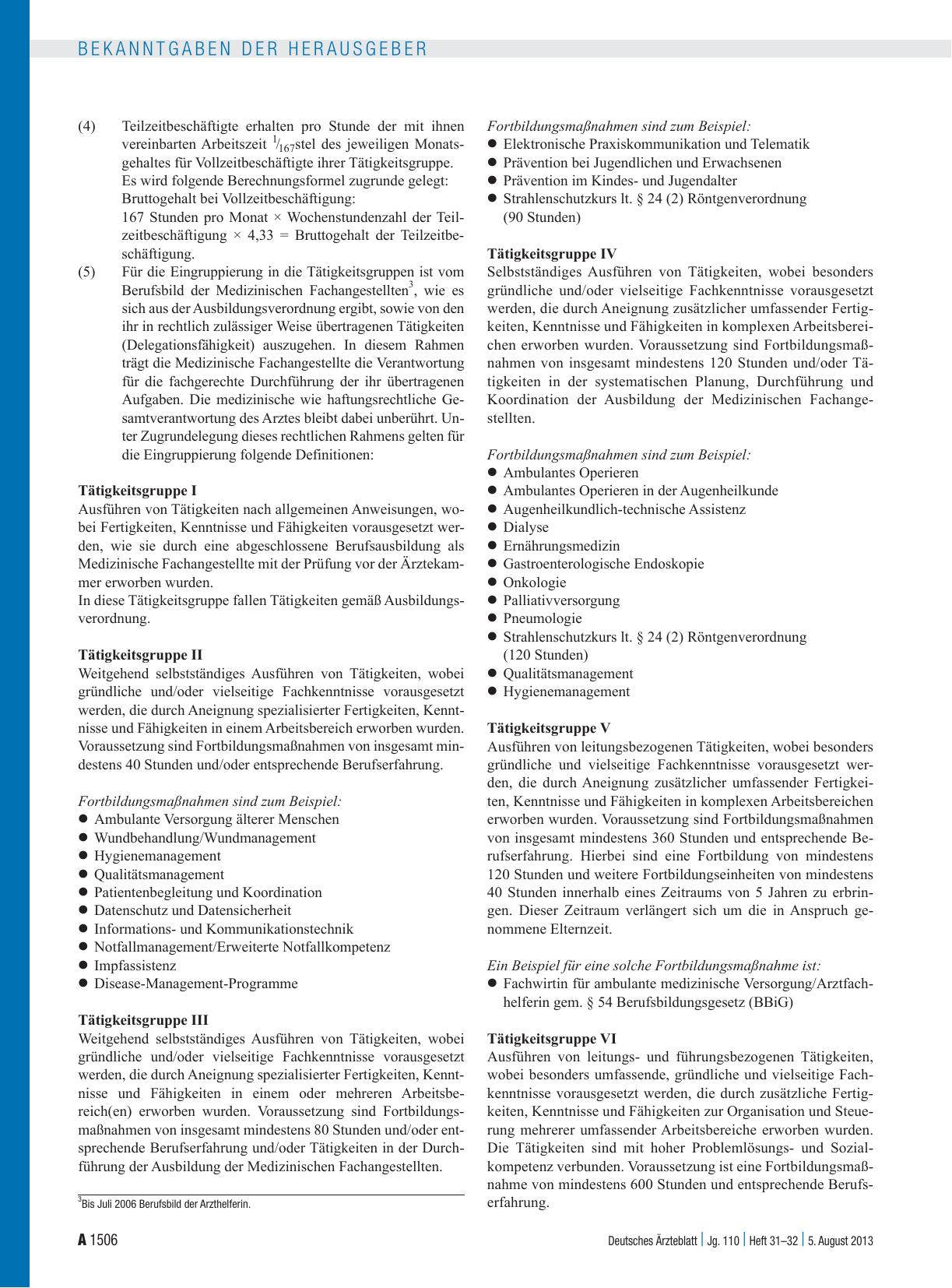 Vorschauseite 2: Gehaltstarifvertrag für Medizinische Fachangestellte/Arzthelferinnen
